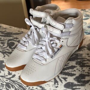 Reebok White High-Top Athletic Shoes